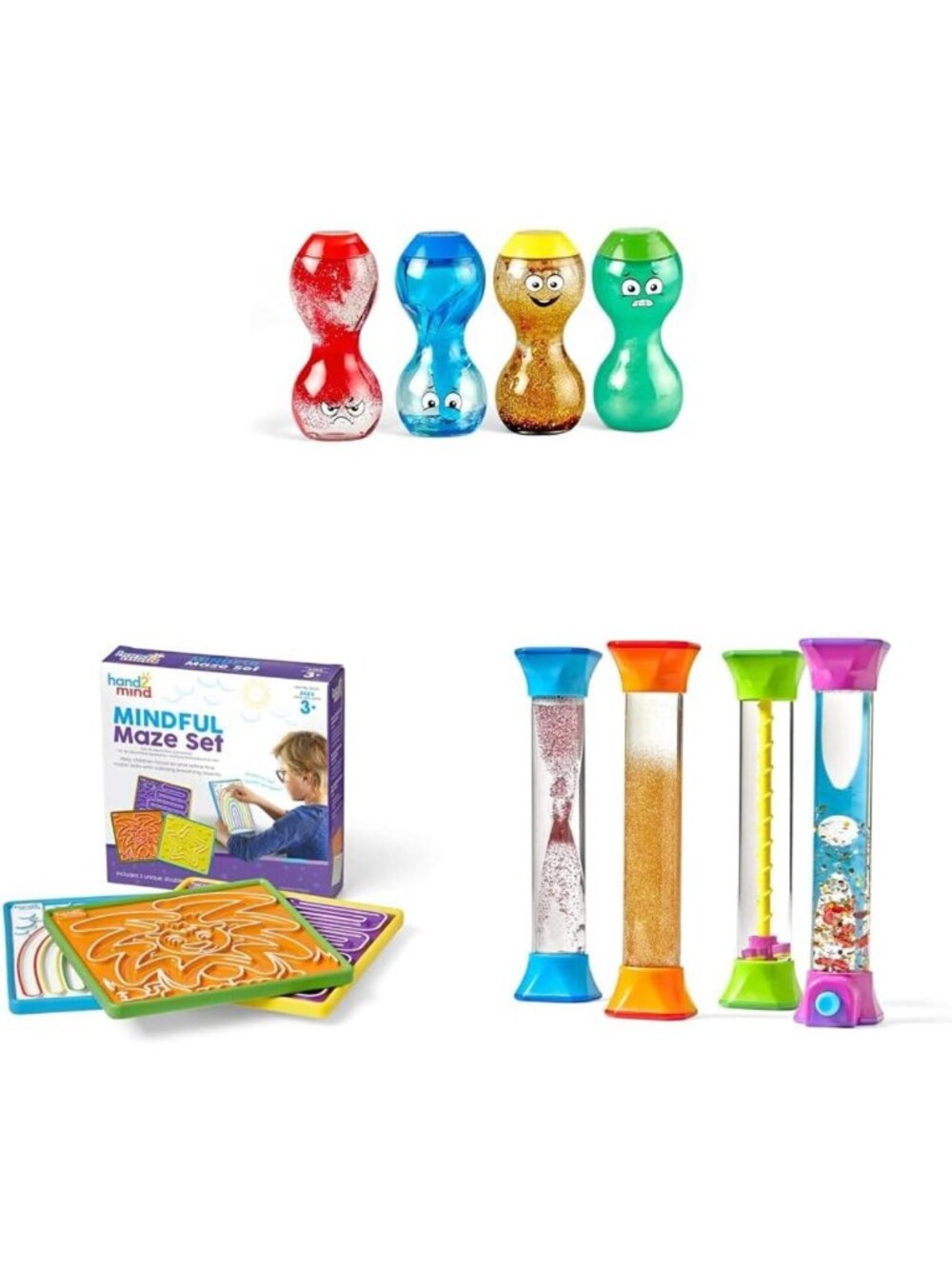 Express Your Feelings Sensory Bottles, Mindful Maze Boards & Fidget Tubes